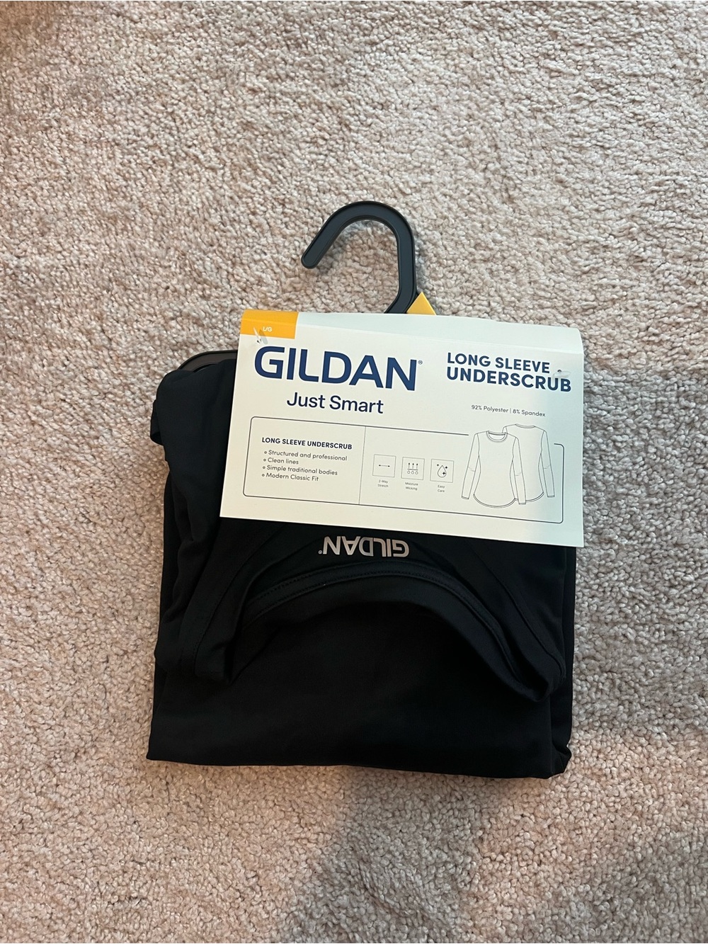 Gildan Black Crew Neck Long Sleeve Undershirt